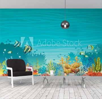 Picture of Underwater seascape - coral reef and fish